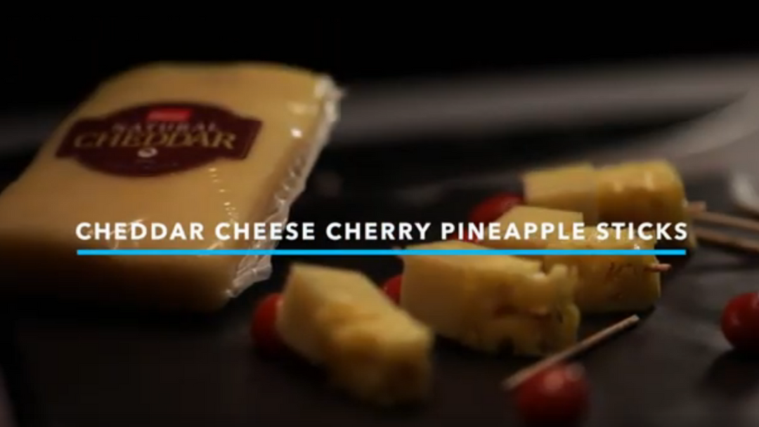 Cheddar Cheese Cherry Pineapple Sticks