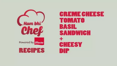 Cream Cheese Tomato Basil Sandwich with Cheesy dip