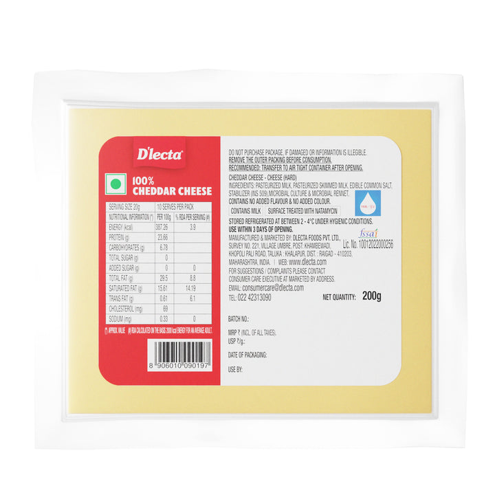 NATURAL CHEDDAR CHEESE BLOCK 200 g