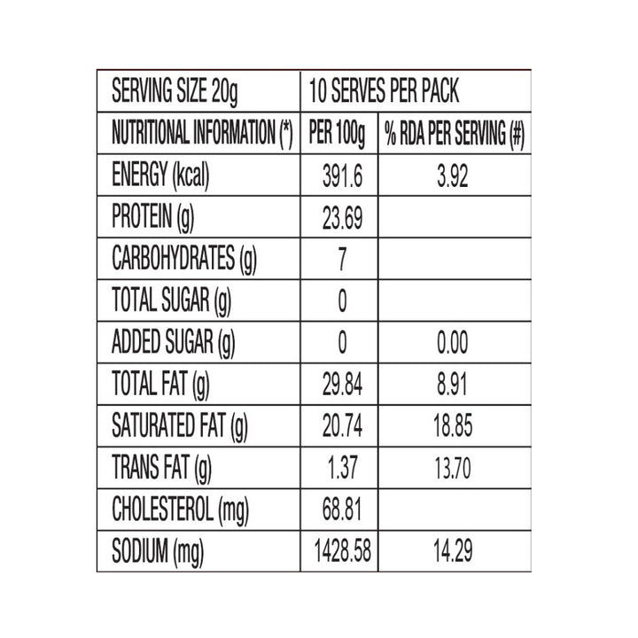 NATURAL CHEDDAR CHEESE SLICES 200 g