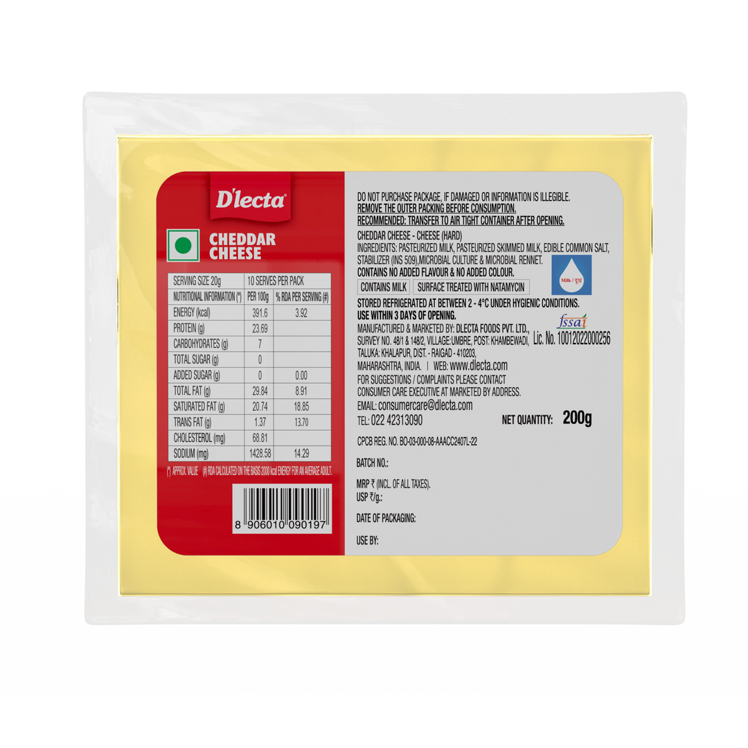 NATURAL CHEDDAR CHEESE BLOCK 200 g